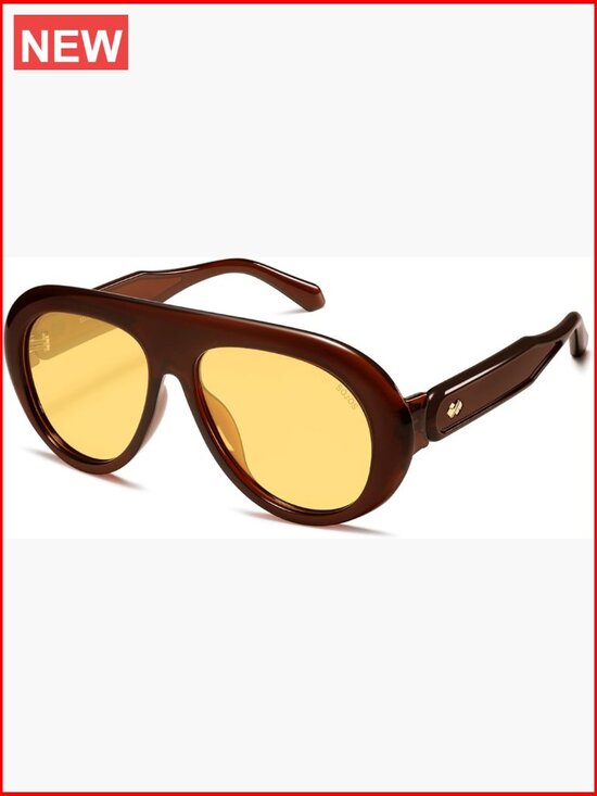 Oversized Polarized Aviator Sunglasses UV400 Protection Retro 70s Style
